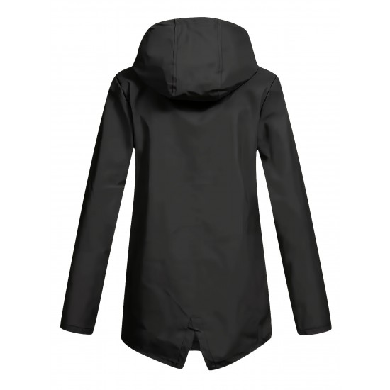 Plus Size Plush Lined Hooded Coat, Casual Long Sleeve Zipper Warm Coat For Winter, Women's Plus Size Clothing Plus Size Plush Lined Hooded Coat, Casual Long Sleeve Zipper Warm Coat For Winter, Women's Plus Size Clothing