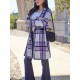 Chic Women's Plaid Long Coat - Double-Breasted, Lapel Collar with Full-Length Sleeves | Warm & Cozy for Fall/Winter | Machine Washable Chic Women's Plaid Long Coat - Double-Breasted, Lapel Collar with Full-Length Sleeves | Warm & Cozy for Fall/Winter | Machine Washable