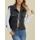 Women’s Casual Vest Coat Basic Quilted Pocketed Texture Snap Down Vest Navy Black Sleeveless Snap-Button Relaxed Fit Collared Cropped Outerwear with Diamond Pattern Spring/ Fall/ Winter Layering Piece for Outdoor Activities Women’s Casual Vest Coat Basic Quilted Pocketed Texture Snap Down Vest Navy Black Sleeveless Snap-Button Relaxed Fit Collared Cropped Outerwear with Diamond Pattern Spring/ Fall/ Winter Layering Piece for Outdoor Activities