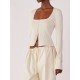 1pc Women'S Plus Size Casual Long Sleeve T-Shirt - Solid Color Polyester Square Neck Top with Slight Stretch, Knit Waffle Fabric, Slim Fit Streetwear for All Seasons 1pc Women'S Plus Size Casual Long Sleeve T-Shirt - Solid Color Polyester Square Neck Top with Slight Stretch, Knit Waffle Fabric, Slim Fit Streetwear for All Seasons