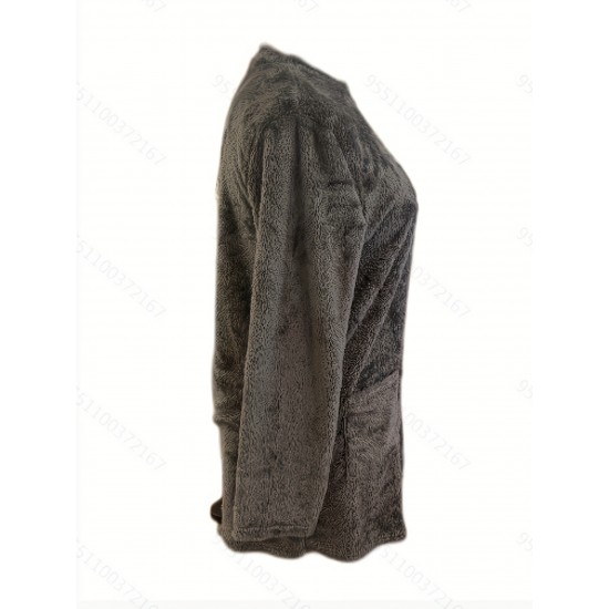 Cozy Plus-Size Fleece Pullover - Warm Long Sleeve Top with Pockets, Ideal for Casual Wear Cozy Plus-Size Fleece Pullover - Warm Long Sleeve Top with Pockets, Ideal for Casual Wear