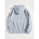 Plus Size Basic Sweatshirt, Women's Plus Letter Print Long Sleeve Slight Stretch Drawstring Hoodie With Kangaroo Pocket Plus Size Basic Sweatshirt, Women's Plus Letter Print Long Sleeve Slight Stretch Drawstring Hoodie With Kangaroo Pocket