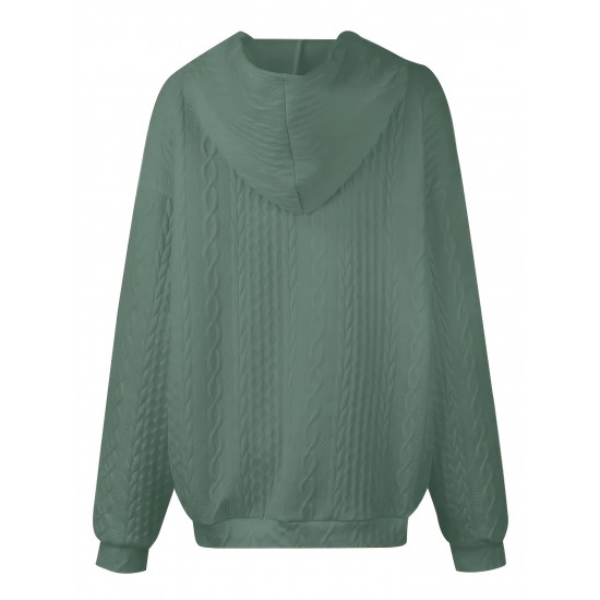 Plus Size Cozy Sweatshirt - Ultra-Comfortable Long Sleeve Henley Hooded Design with Premium Solid Jacquard Fabric - Designed for Womens Plus Sizes Plus Size Cozy Sweatshirt - Ultra-Comfortable Long Sleeve Henley Hooded Design with Premium Solid Jacquard Fabric - Designed for Womens Plus Sizes