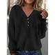 Plus Size Cozy Sweatshirt - Ultra-Comfortable Long Sleeve Henley Hooded Design with Premium Solid Jacquard Fabric - Designed for Womens Plus Sizes Plus Size Cozy Sweatshirt - Ultra-Comfortable Long Sleeve Henley Hooded Design with Premium Solid Jacquard Fabric - Designed for Womens Plus Sizes